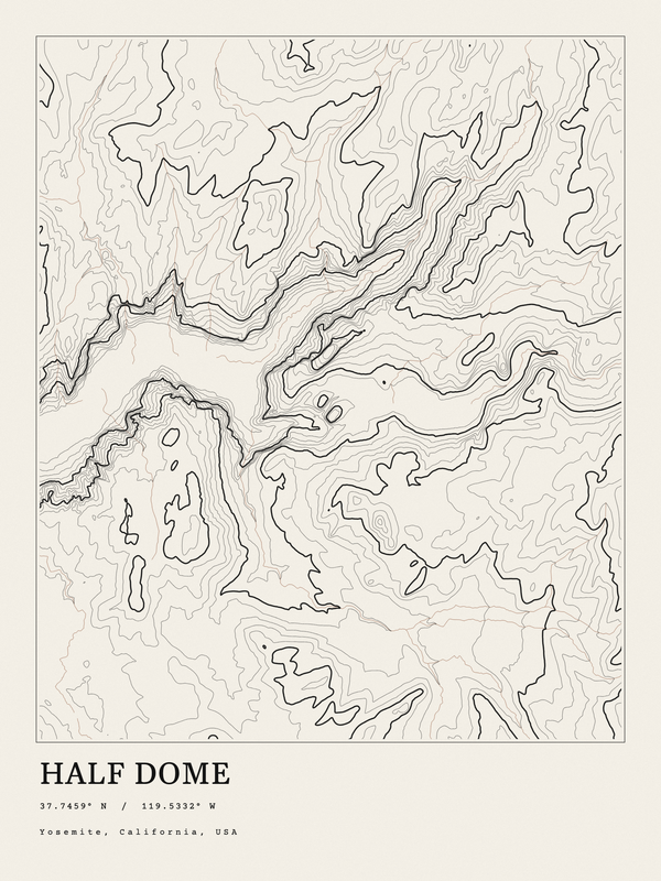 Half Dome — Ink print in Ink Light