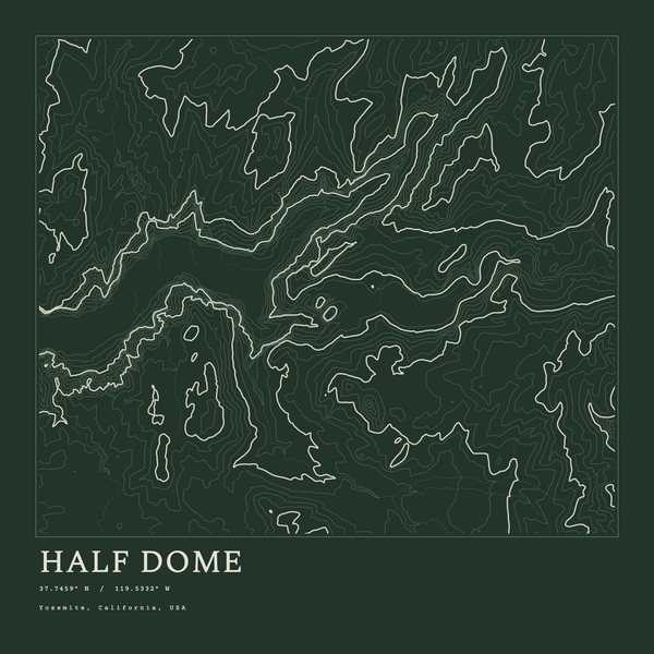 Half Dome — Ink print in Ranger Dark (square)