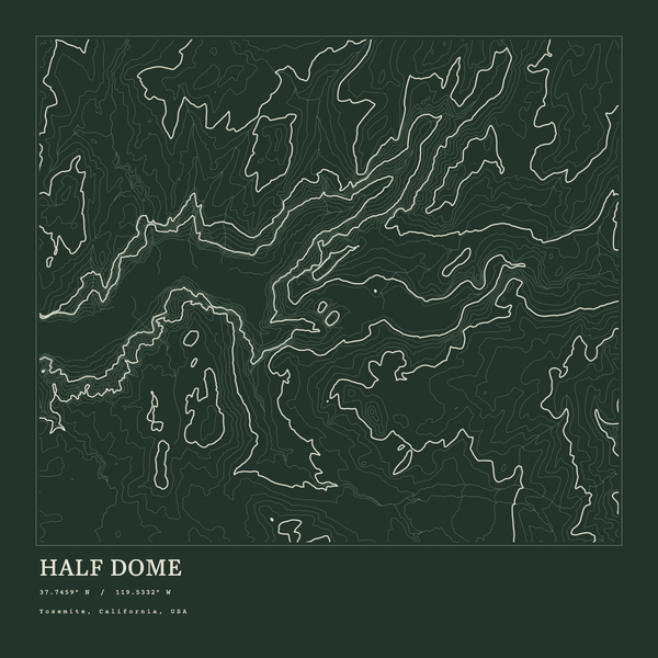 Half Dome — Ink print in Ranger Dark (square)