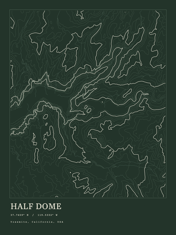 Half Dome — Ink print in Ranger Dark