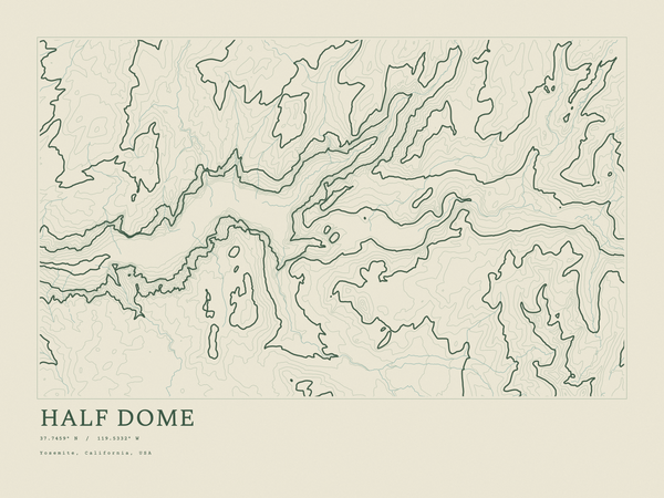 Half Dome — Ink print in Ranger Light (landscape)