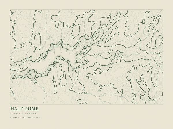 Half Dome — Ink print in Ranger Light (landscape)