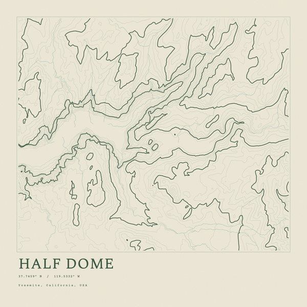 Half Dome — Ink print in Ranger Light (square)