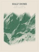 Half Dome — Red Relief print in Forest Floor