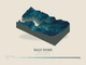 Half Dome — Terrain Relief print in Fjord (landscape)