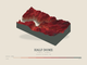 Half Dome — Terrain Relief print in Red Earth (landscape)