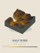 Half Dome — Terrain Relief print in Saffron & Slate