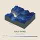 Half Dome — Terrain Relief print in Ultramarine (square)
