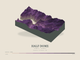 Half Dome — Terrain Relief print in Plum & Clay (landscape)