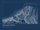 Kalalau Trail — Ink print in Blueprint Dark (landscape)