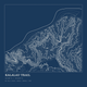 Kalalau Trail — Ink print in Blueprint Dark (square)