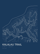 Kalalau Trail — Ink print in Blueprint Dark