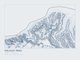 Kalalau Trail — Ink print in Blueprint Light (landscape)