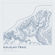Kalalau Trail — Ink print in Blueprint Light (square)