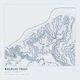 Kalalau Trail — Ink print in Blueprint Light (square)