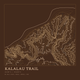 Kalalau Trail — Ink print in Desert Dark (square)