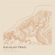 Kalalau Trail — Ink print in Desert Light (square)