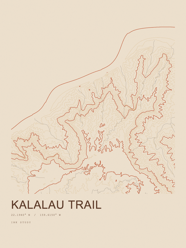 Kalalau Trail — Ink print in Desert Light