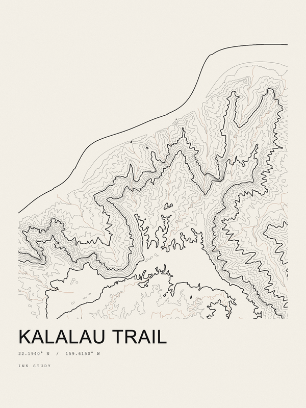 Kalalau Trail — Ink print in Ink Light
