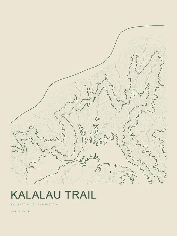 Kalalau Trail — Ink print in Ranger Light