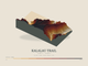 Kalalau Trail — Terrain Relief print in Ember & Ochre (landscape)