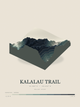 Kalalau Trail — Terrain Relief print in Graphite