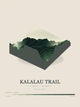 Kalalau Trail — Terrain Relief print in Forest Floor