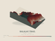 Kalalau Trail — Terrain Relief print in Red Earth (landscape)