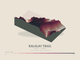 Kalalau Trail — Terrain Relief print in Rose & Stone (landscape)