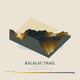 Kalalau Trail — Terrain Relief print in Saffron & Slate (square)