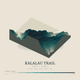 Kalalau Trail — Terrain Relief print in Alpine Teal (square)