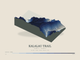 Kalalau Trail — Terrain Relief print in Ultramarine (landscape)
