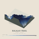 Kalalau Trail — Terrain Relief print in Ultramarine (square)