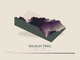 Kalalau Trail — Terrain Relief print in Plum & Clay (landscape)