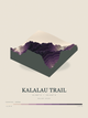Kalalau Trail — Terrain Relief print in Plum & Clay