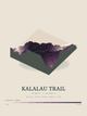 Kalalau Trail — Terrain Relief print in Plum & Clay