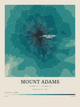 Mount Adams — Contour Colour print in Alpine Teal