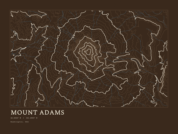 Mount Adams — Ink print in Atlas Dark (landscape)