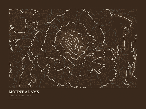Mount Adams — Ink print in Atlas Dark (landscape)