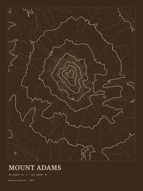 Mount Adams — Ink print in Atlas Dark