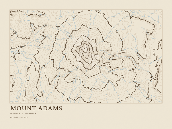 Mount Adams — Ink print in Atlas Light (landscape)