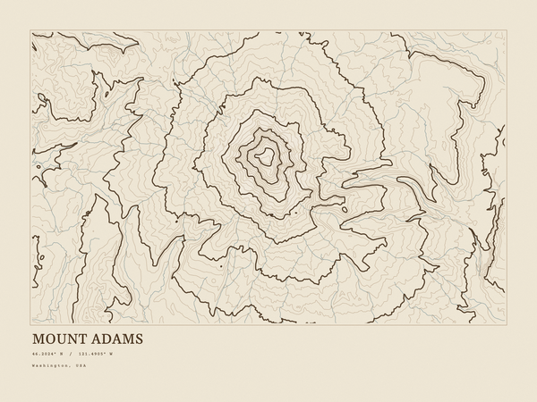 Mount Adams — Ink print in Atlas Light (landscape)
