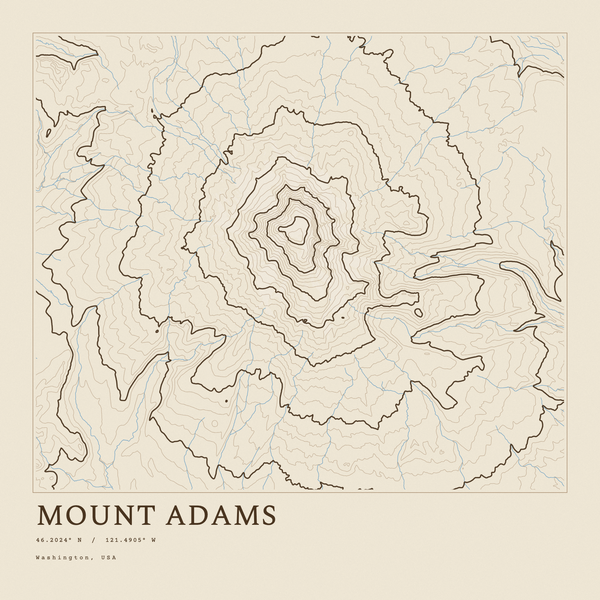Mount Adams — Ink print in Atlas Light (square)