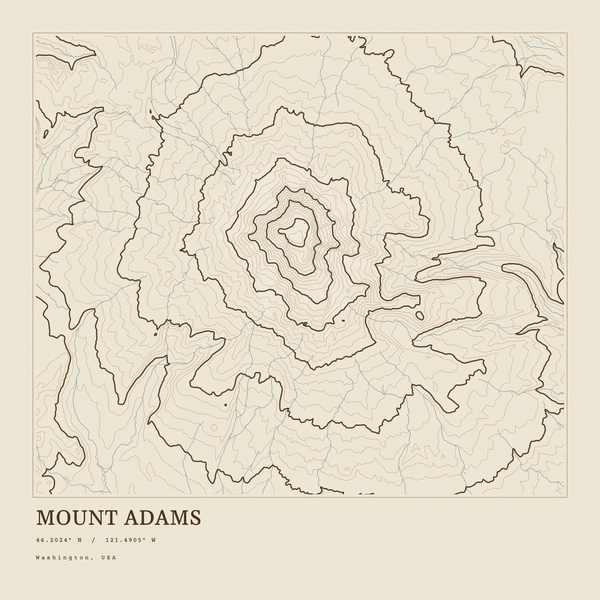 Mount Adams — Ink print in Atlas Light (square)