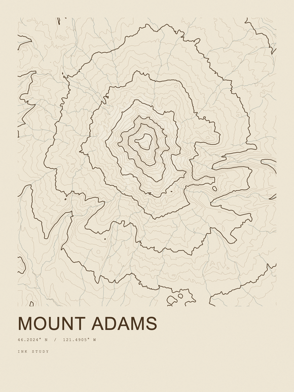 Mount Adams — Ink print in Atlas Light