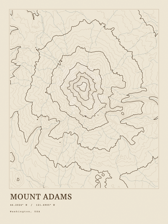 Mount Adams — Ink print in Atlas Light