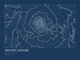 Mount Adams — Ink print in Blueprint Dark (landscape)