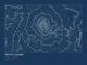 Mount Adams — Ink print in Blueprint Dark (landscape)