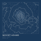 Mount Adams — Ink print in Blueprint Dark (square)