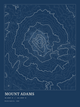 Mount Adams — Ink print in Blueprint Dark
